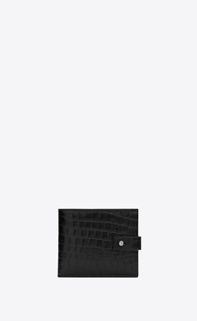 SAINT LAURENT Sac de jour SLG メンズ East/West Sac de Jour wallet in black crocodile embossed leather a_V4